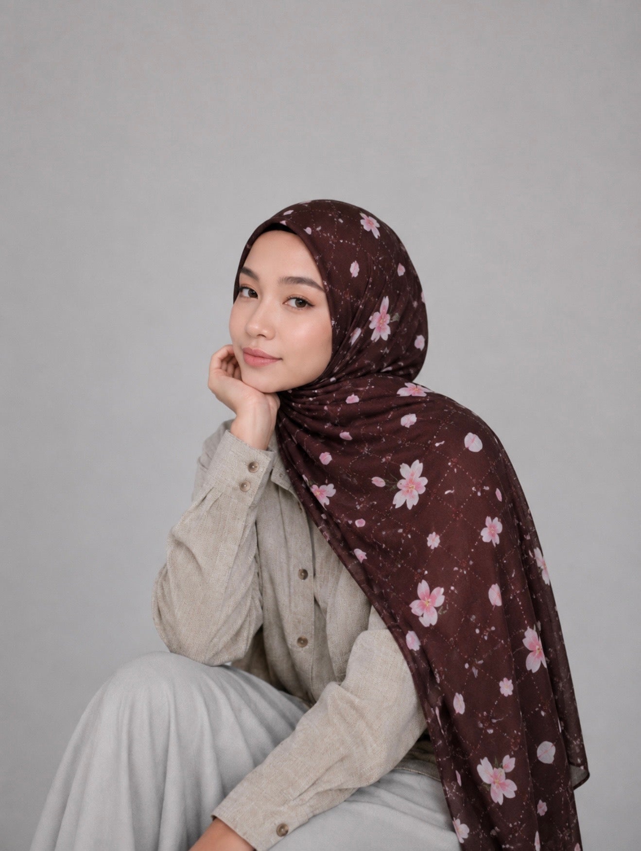 Brown Sakura Hijab
