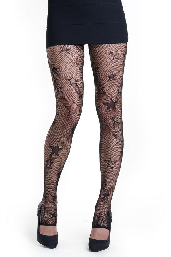 Lady's Star Spangle Fashion Designed Stirr-up Fishnet Tights (828DY782)