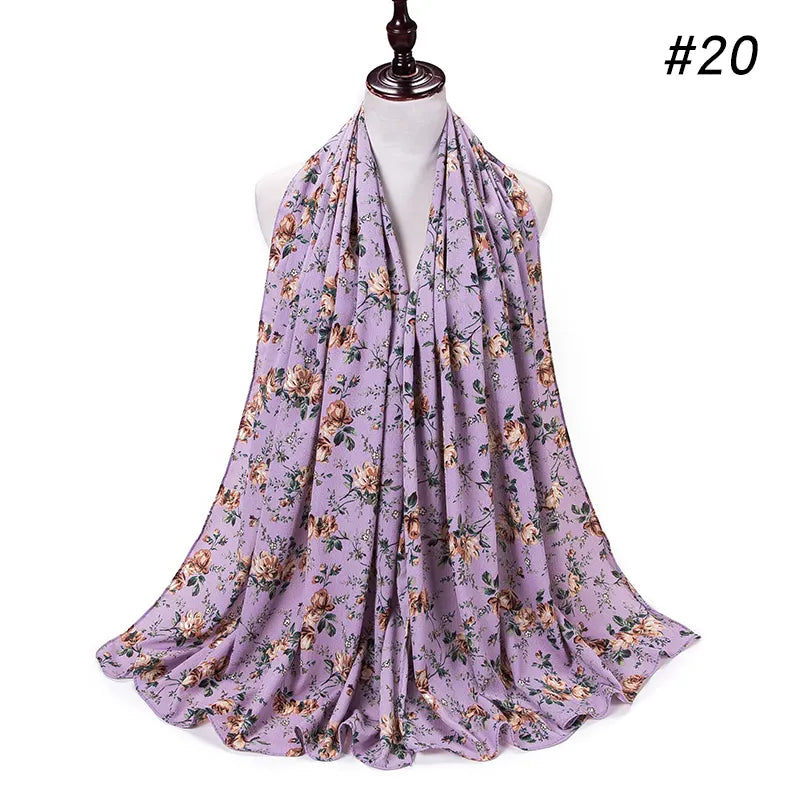 Printed thick Chiffon Scarves
