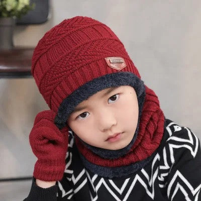 Children Knitted Cap Scarf Set