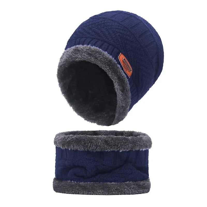 Adult Knitted Cap Scarf Set