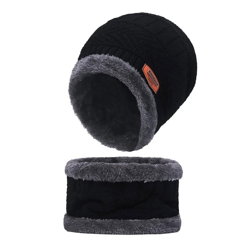 Adult Knitted Cap Scarf Set
