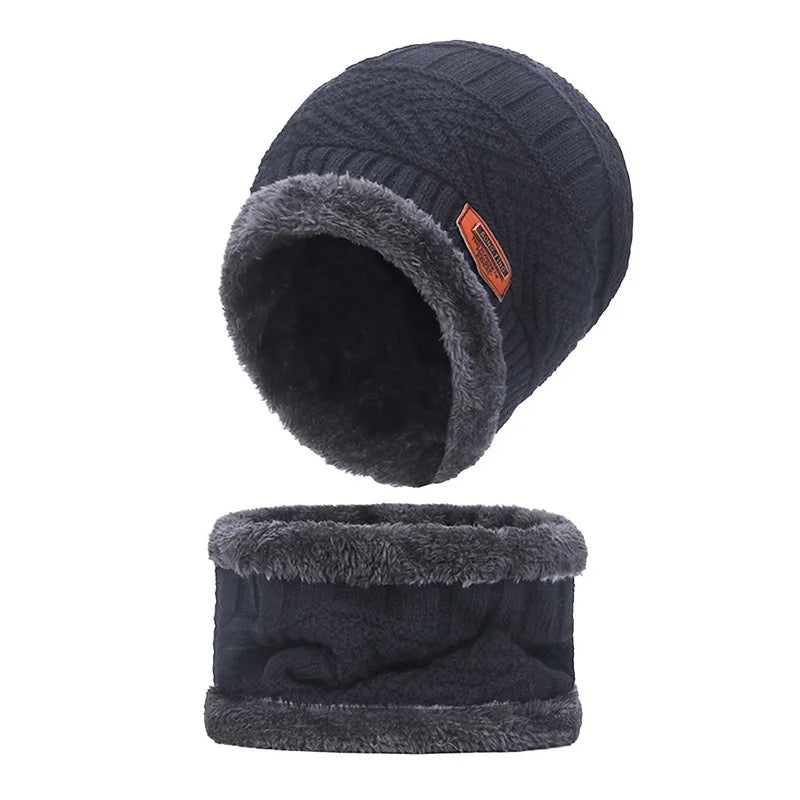 Adult Knitted Cap Scarf Set