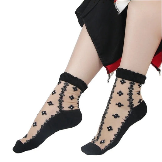 Women designed lace socks.