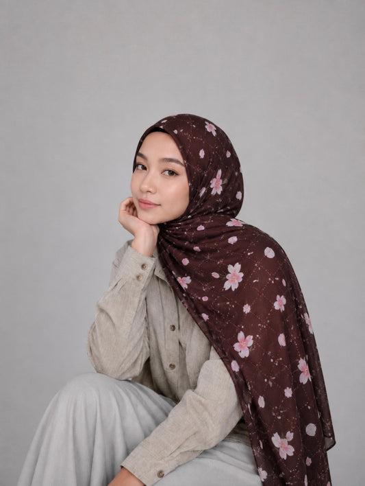 Brown Sakura Hijab
