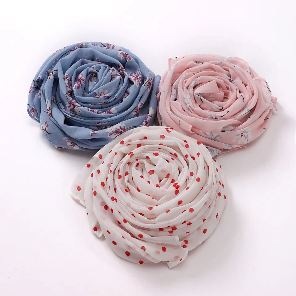 Printed Chiffon Scarves