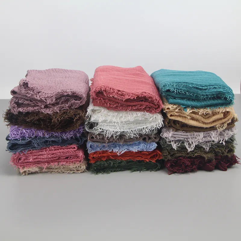 Quality Crinkled Cotton Scarves
