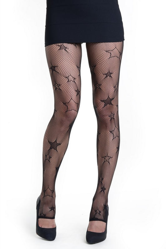 Lady's Star Spangle Fashion Designed Stirr-up Fishnet Tights (828DY782)
