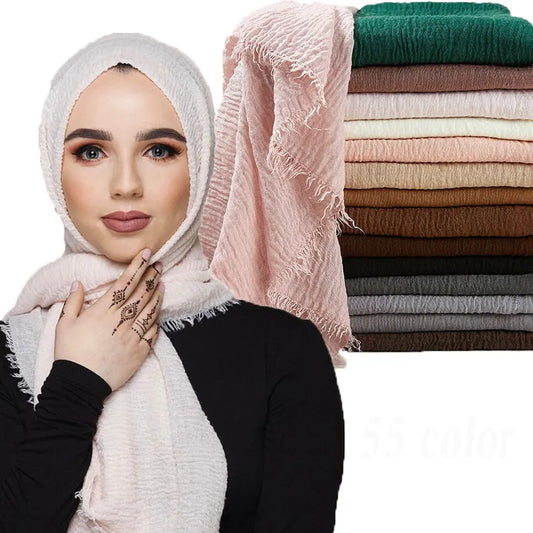 Quality Crinkled Cotton Scarves