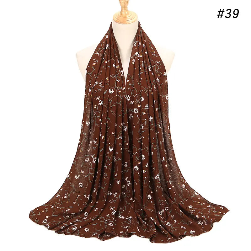 Printed thick Chiffon Scarves