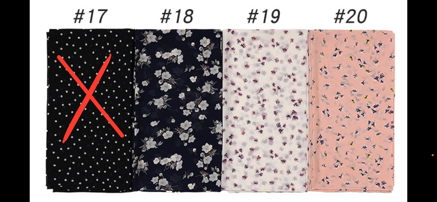 Printed Chiffon Scarves