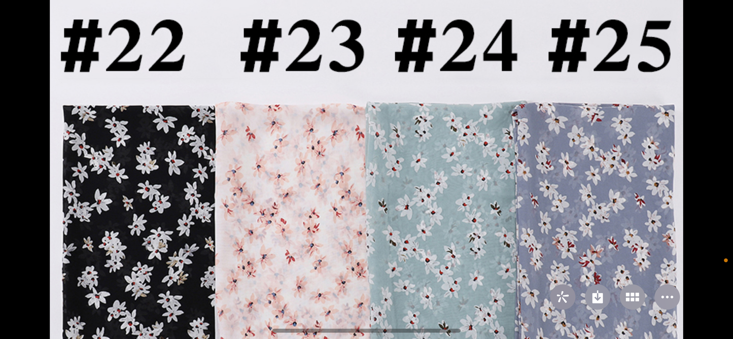 Printed Chiffon Scarves
