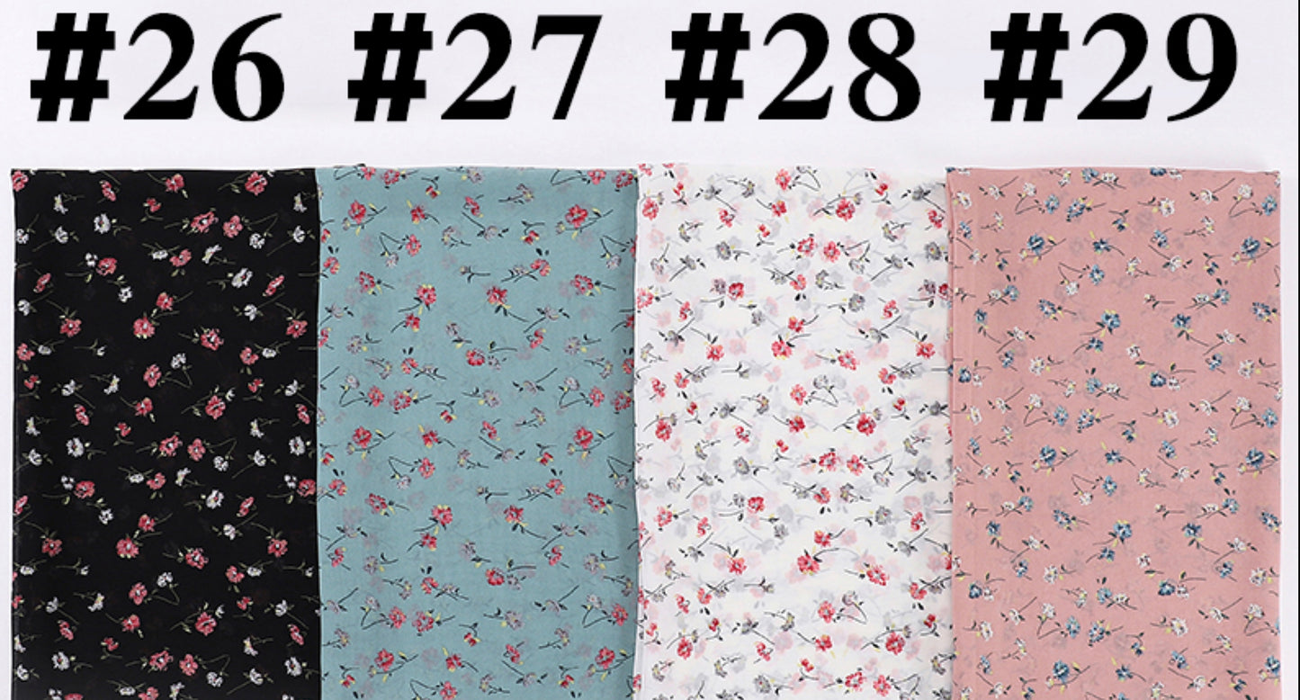 Printed Chiffon Scarves